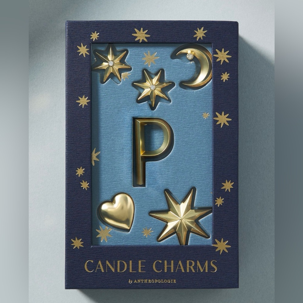 Anthropologie Gold Candle Charms Set, P